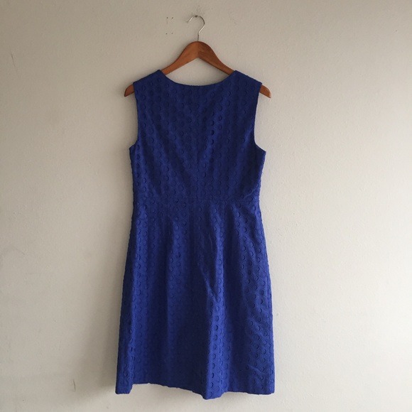 DVF Carpreena Ring Stitch Dress in blue size 8 - Picture 4 of 7